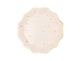 Šķīvīši "Ar zelta zvaigznītem", pūdera krāsa, 6 gb., 21 cm